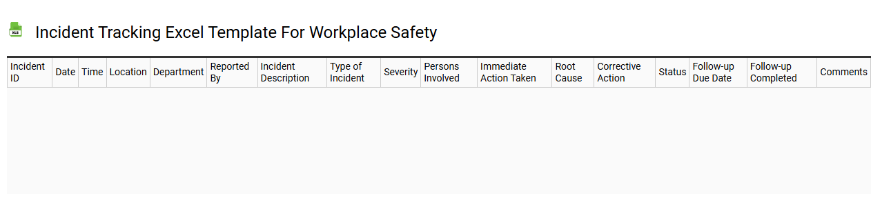 Incident tracking Excel template for workplace safety