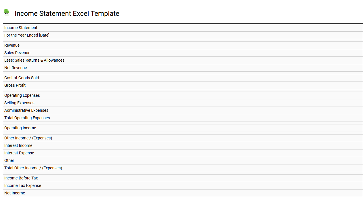 Income statement Excel template