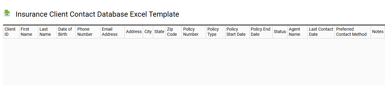 Insurance client contact database Excel template