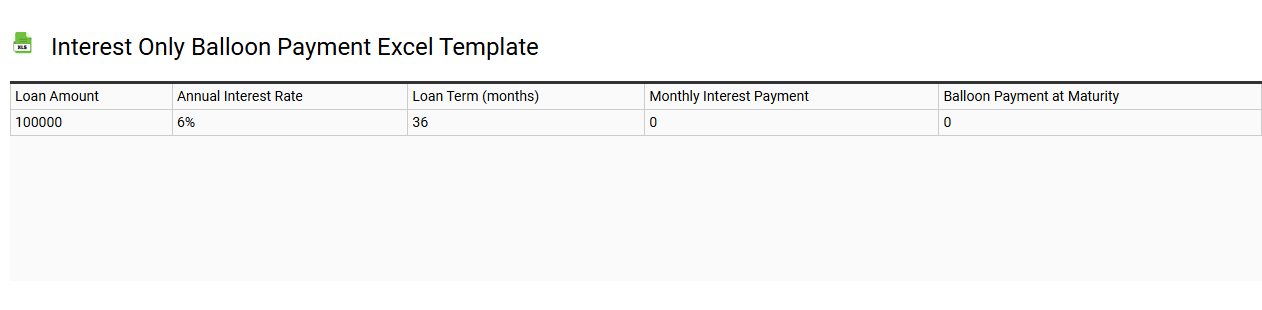 Interest only balloon payment Excel template