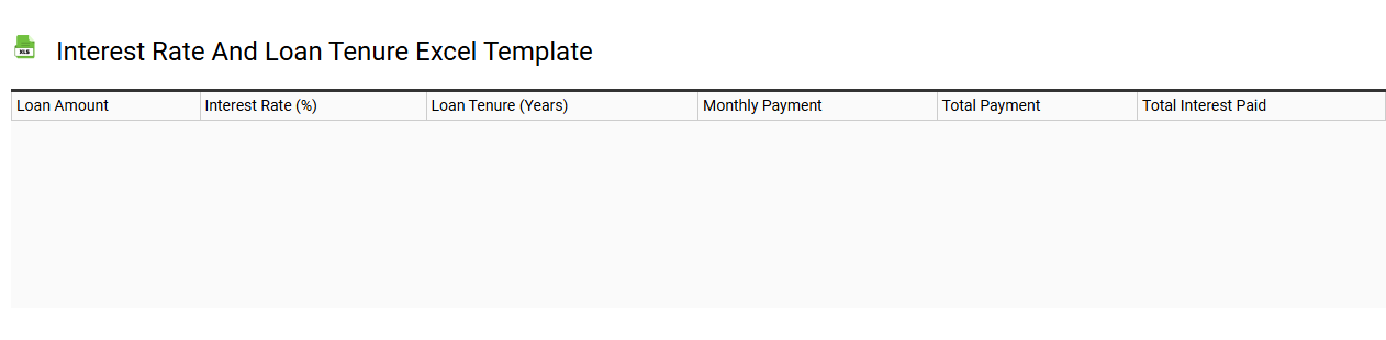 Interest rate and loan tenure Excel template