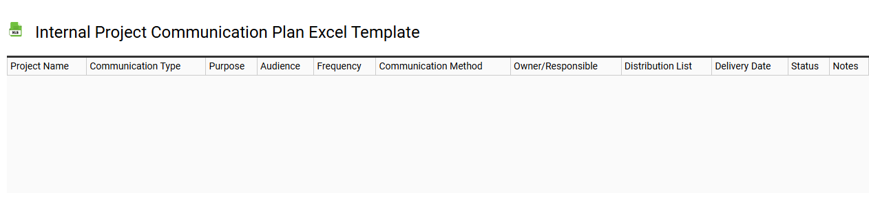 Internal project communication plan Excel template