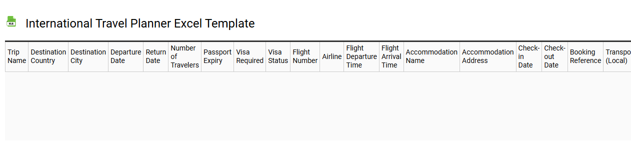 International travel planner Excel template
