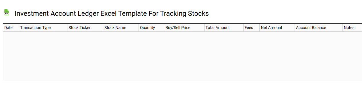 Investment account ledger Excel template for tracking stocks