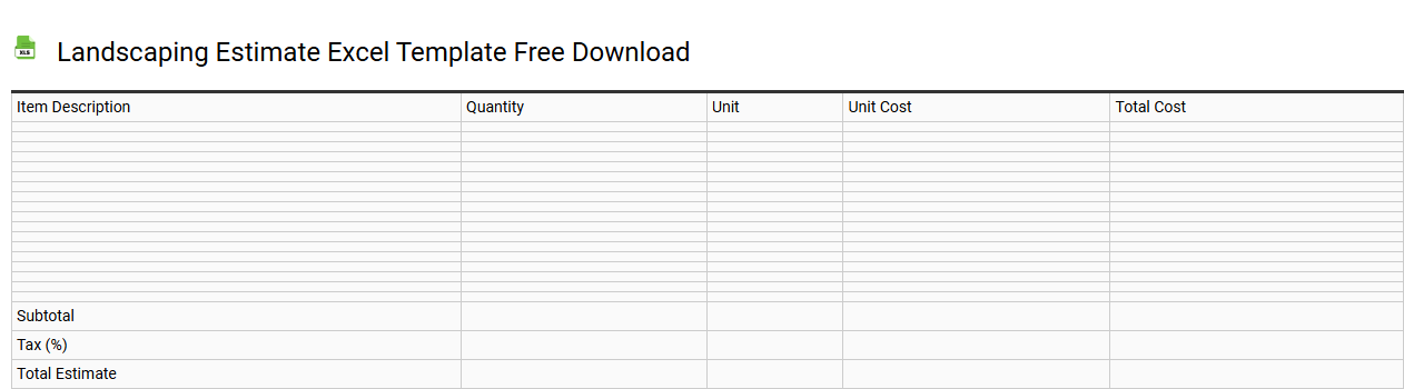 Landscaping estimate Excel template free download