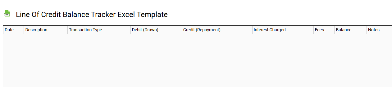 Line of credit balance tracker Excel template