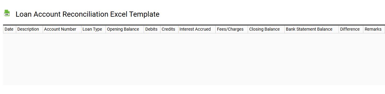 Loan account reconciliation Excel template