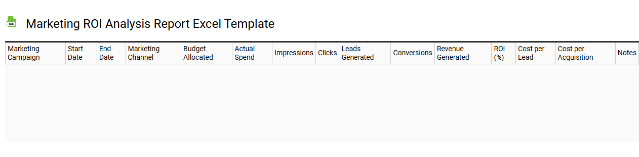 Marketing ROI analysis report Excel template