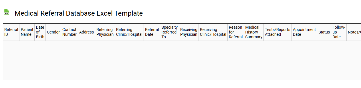 Medical referral database Excel template