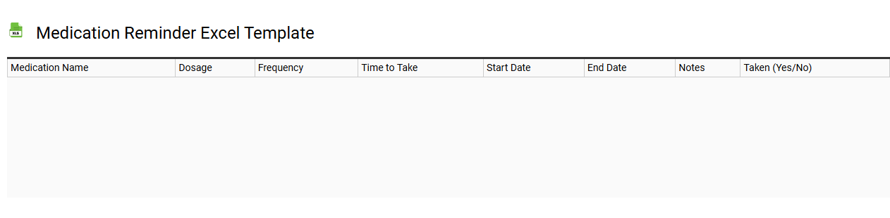 Medication reminder Excel template