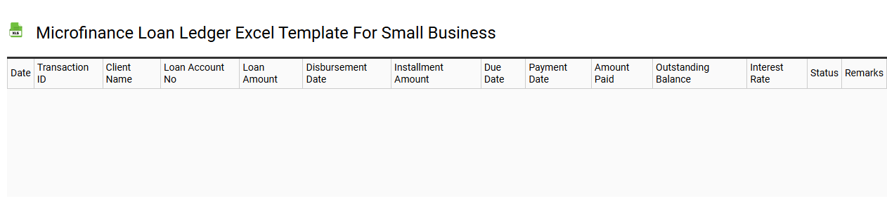 Microfinance loan ledger Excel template for small business