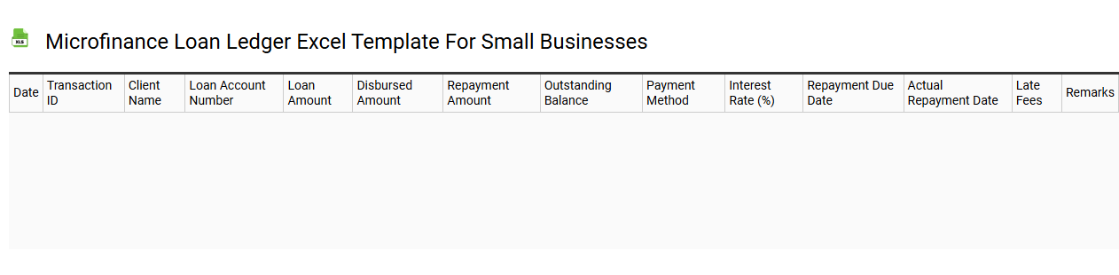 Microfinance loan ledger Excel template for small businesses
