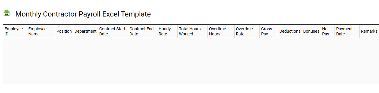 Monthly contractor payroll Excel template