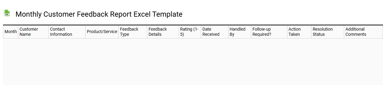 Monthly customer feedback report Excel template