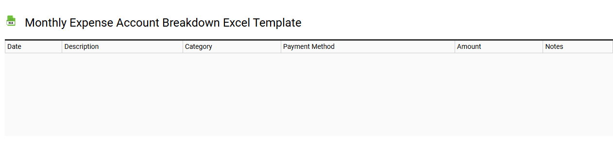 Monthly expense account breakdown Excel template