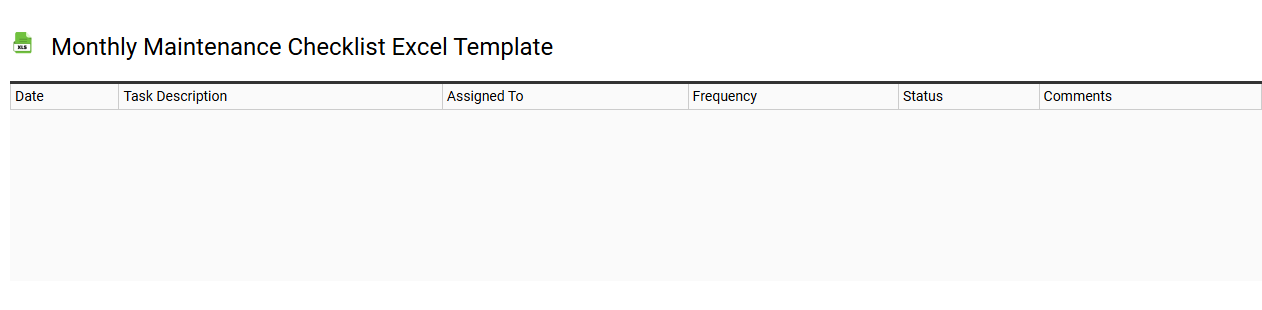 Monthly maintenance checklist Excel template