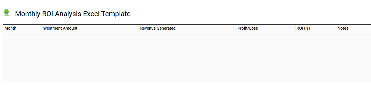 Monthly ROI analysis Excel template