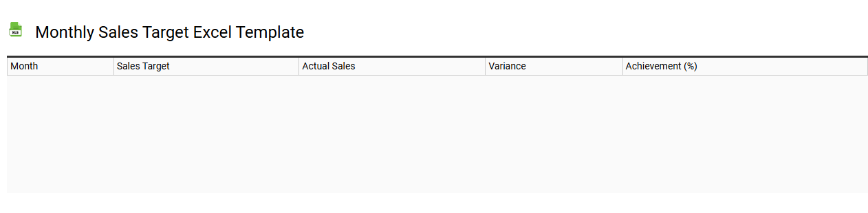 Monthly sales target Excel template