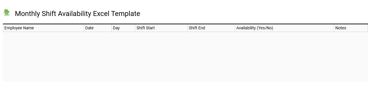 Monthly shift availability Excel template