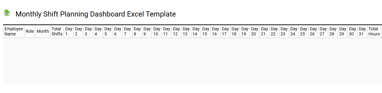 Monthly shift planning dashboard Excel template