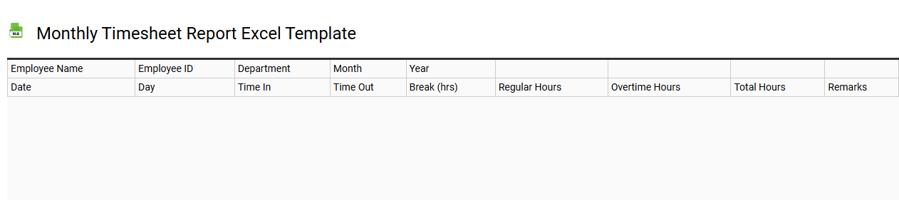 Monthly timesheet report Excel template