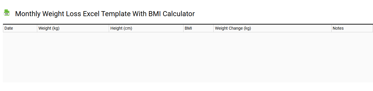 Monthly Weight Loss Excel template with BMI calculator