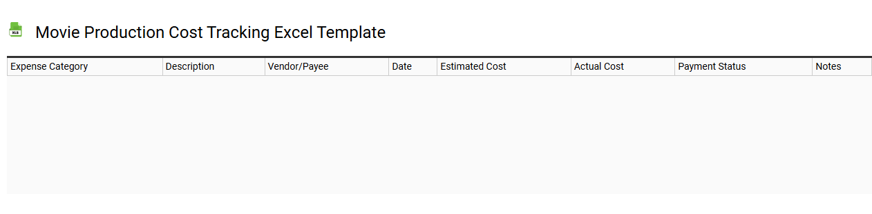 Movie production cost tracking Excel template