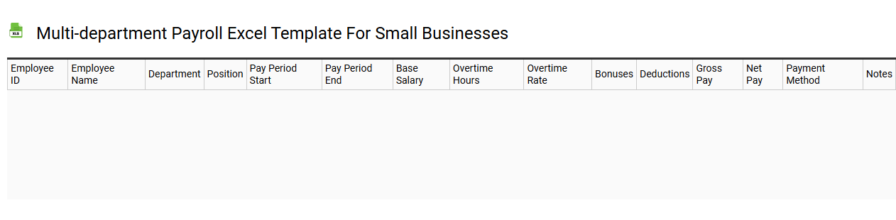 Multi-department payroll Excel template for small businesses