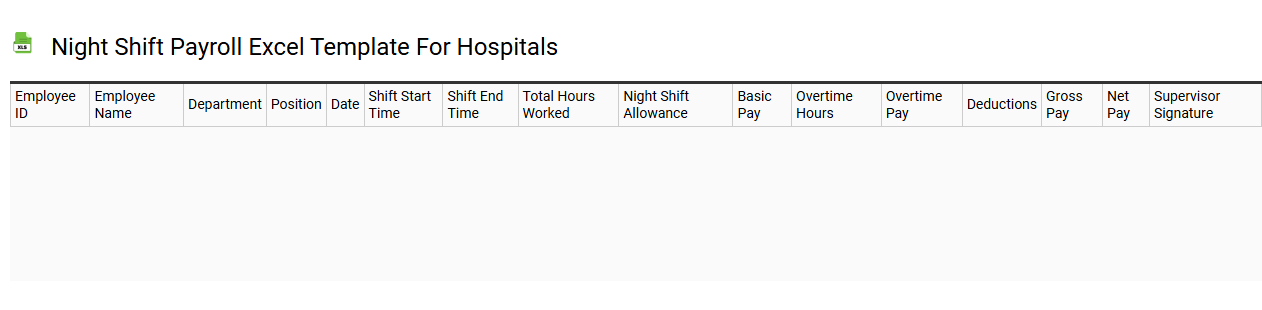 Night shift payroll Excel template for hospitals