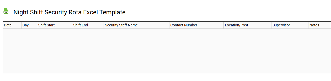 Night shift security rota Excel template