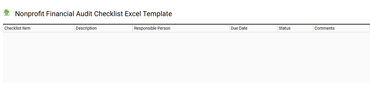 Nonprofit financial audit checklist Excel template