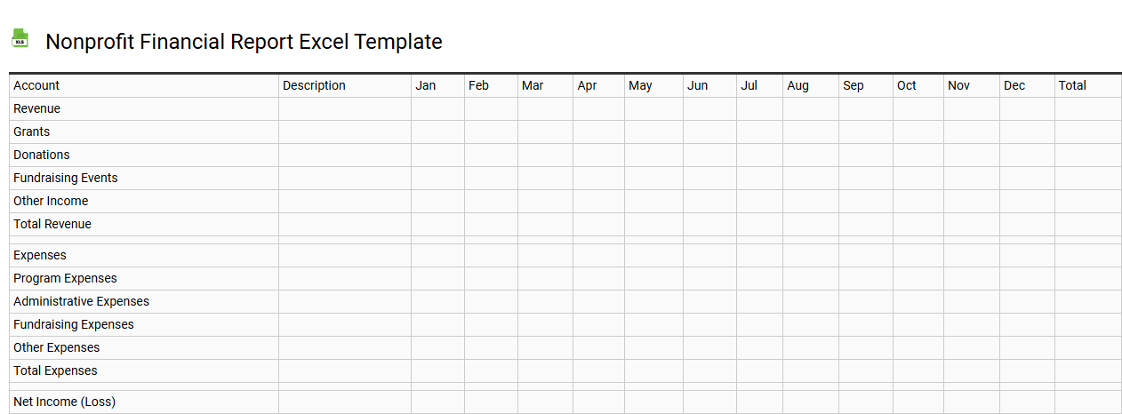 Nonprofit financial report Excel template