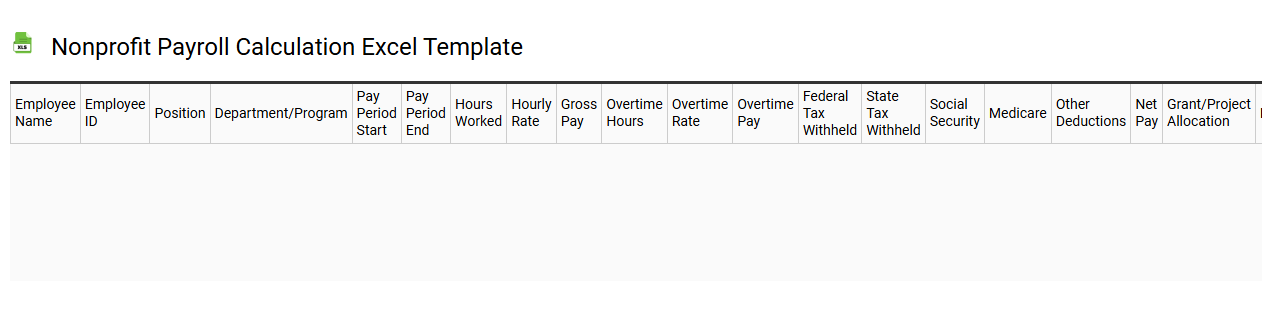 Nonprofit payroll calculation Excel template