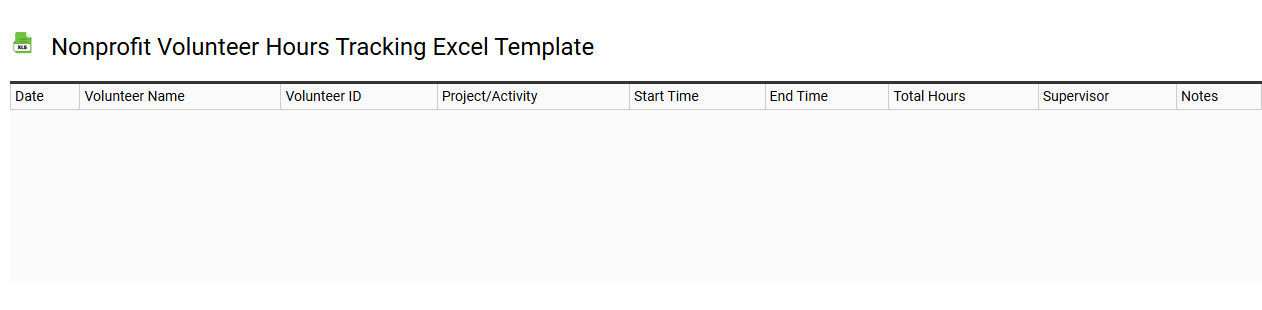 Nonprofit volunteer hours tracking Excel template