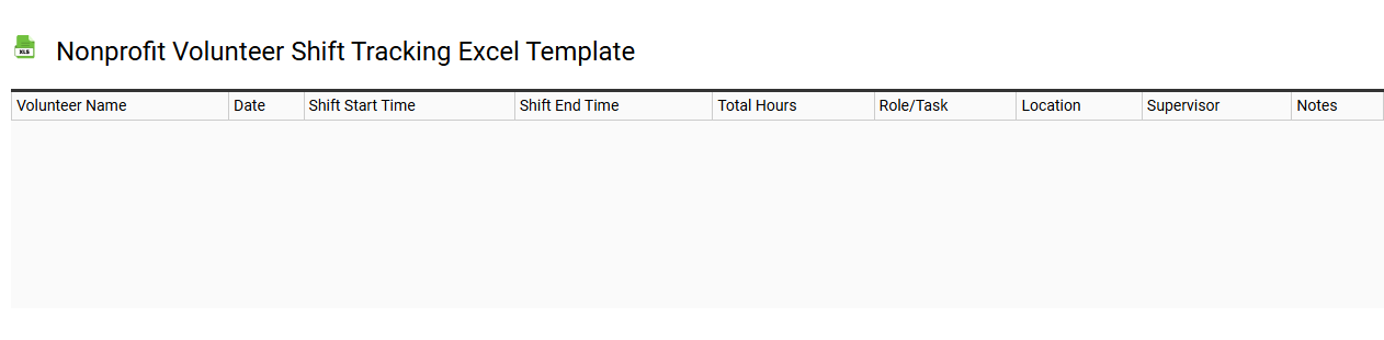 Nonprofit volunteer shift tracking Excel template