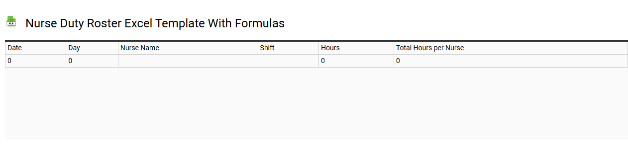 Nurse duty roster Excel template with formulas