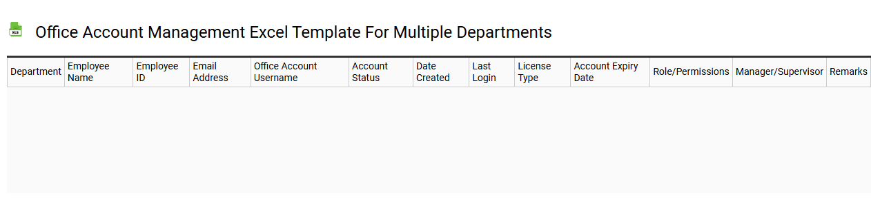 Office account management Excel template for multiple departments