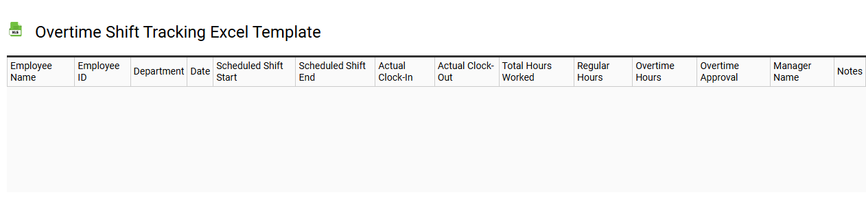 Overtime shift tracking Excel template
