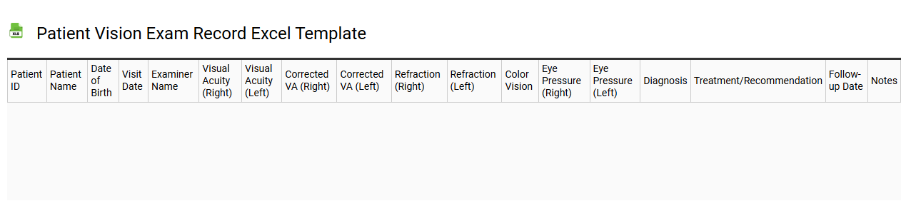 Patient vision exam record Excel template