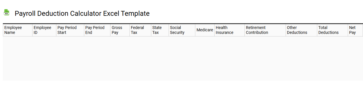 Payroll deduction calculator Excel template