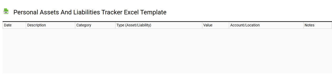 Personal assets and liabilities tracker Excel template