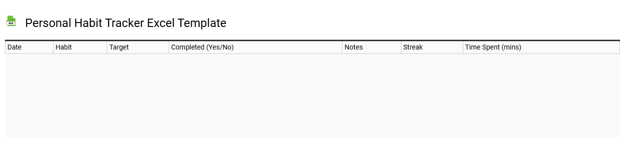 Personal habit tracker Excel template