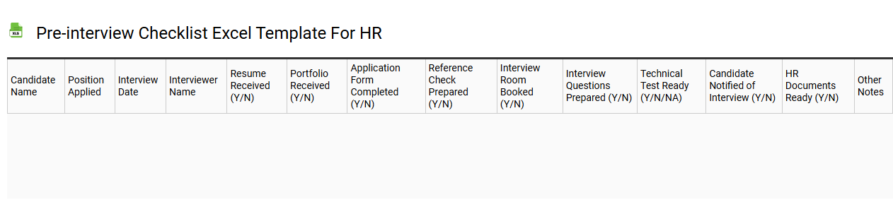 Pre-interview checklist Excel template for HR