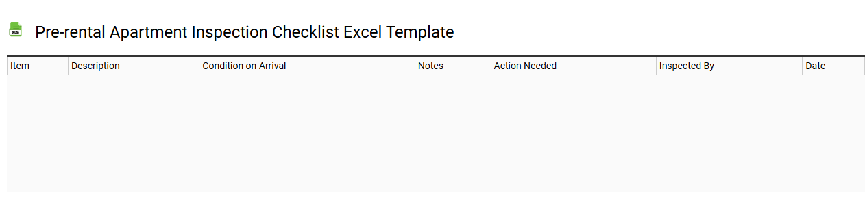 Pre-rental apartment inspection checklist Excel template
