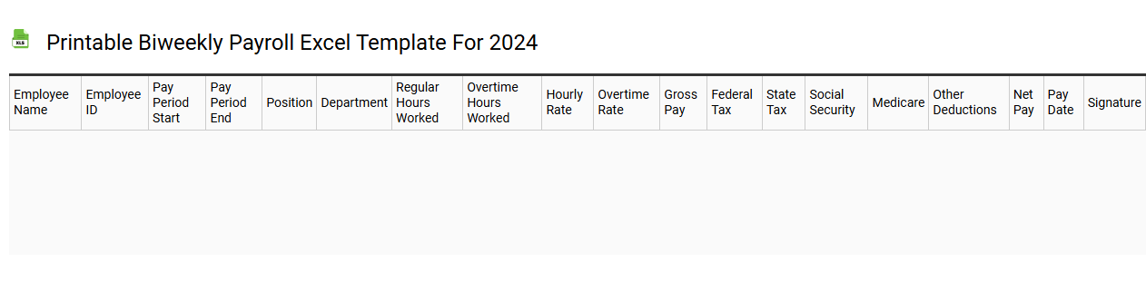 Printable biweekly payroll Excel template for 2024