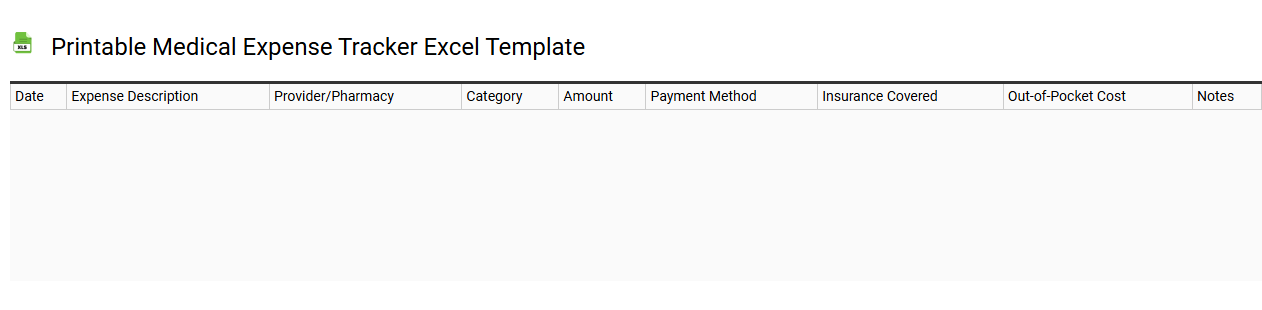 Printable medical expense tracker Excel template
