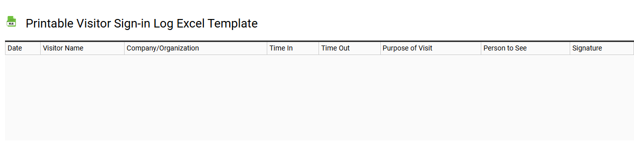 Printable visitor sign-in log Excel template