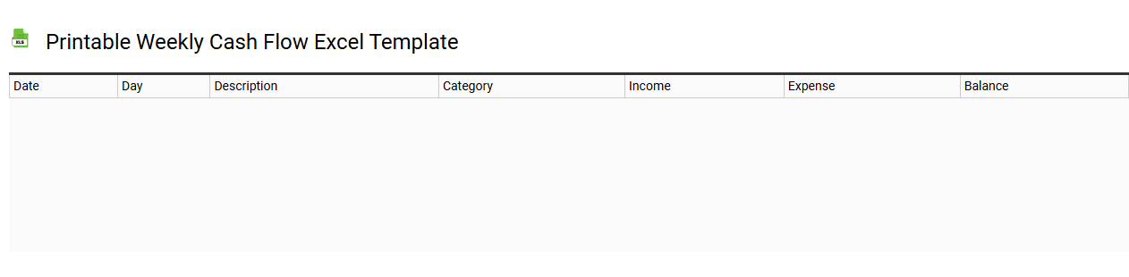 Printable weekly cash flow Excel template