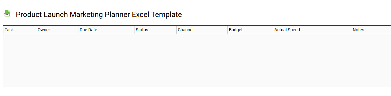 Product launch marketing planner Excel template