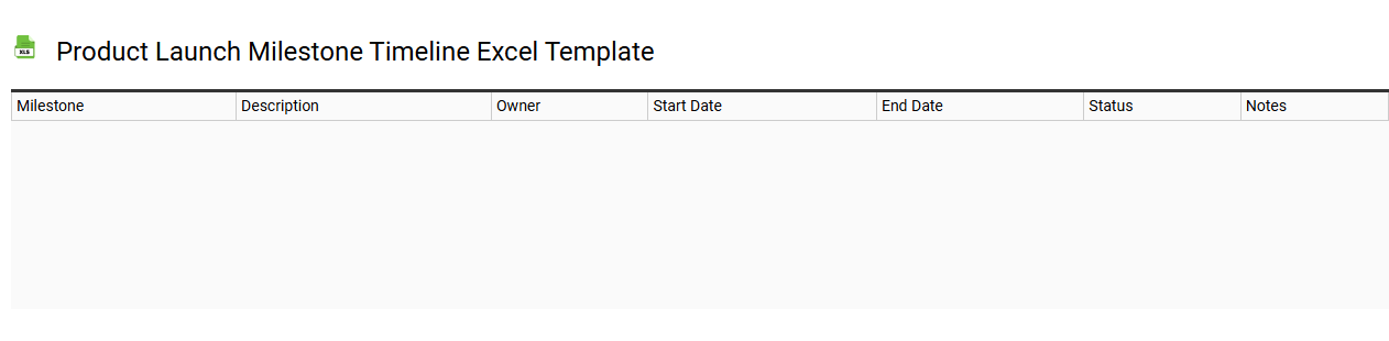 Product launch milestone timeline Excel template